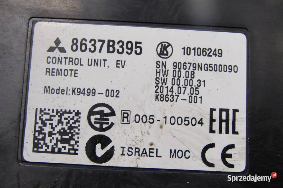 MODUŁ STEROWNIK KEYLESS MITSUBISHI OUTLANDER III Części samochodowe