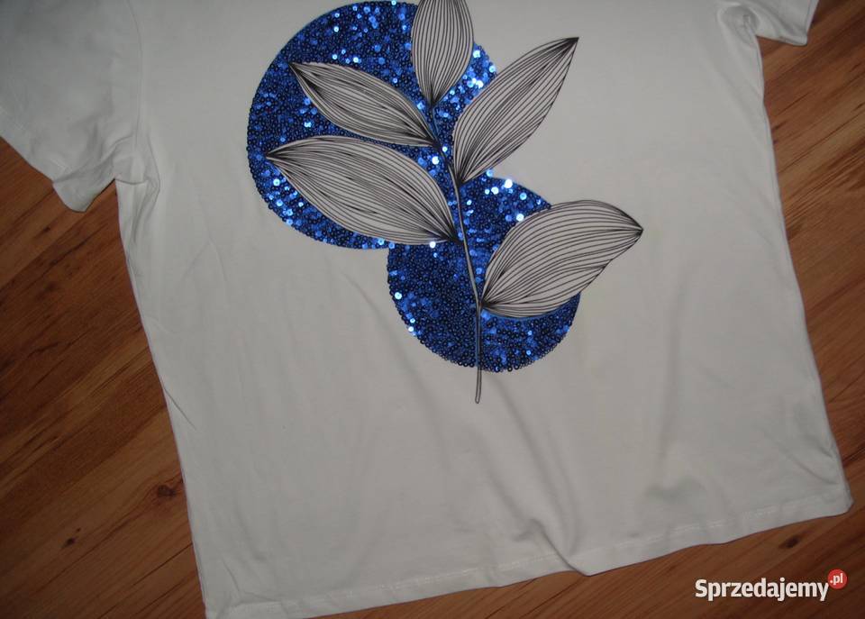 Tshirt CHABROWE Liście cekiny r LXL