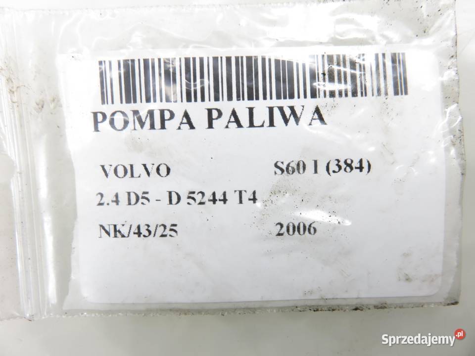 POMPA PALIWA VOLVO S60 I 384 24 D5 D 5244 T4 małopolskie