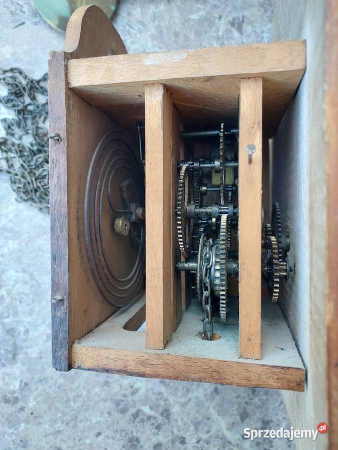 Stary ludowy zegar ścienny łańcuchowy szwarcwald