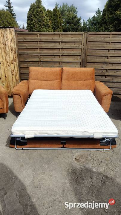 Komplet kanapa sofa 2 fotele funkcja spania