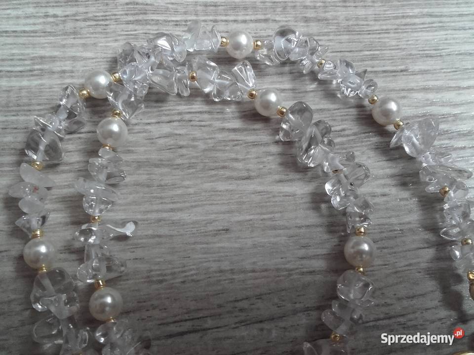 Naszyjnik choker kryształ górski pozłacane mazowieckie Warszawa