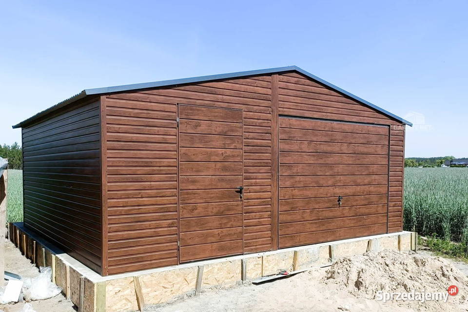GARAŻ BLASZANY 6M X 5M POZIOM DWUSPAD BRAMA Łapanów