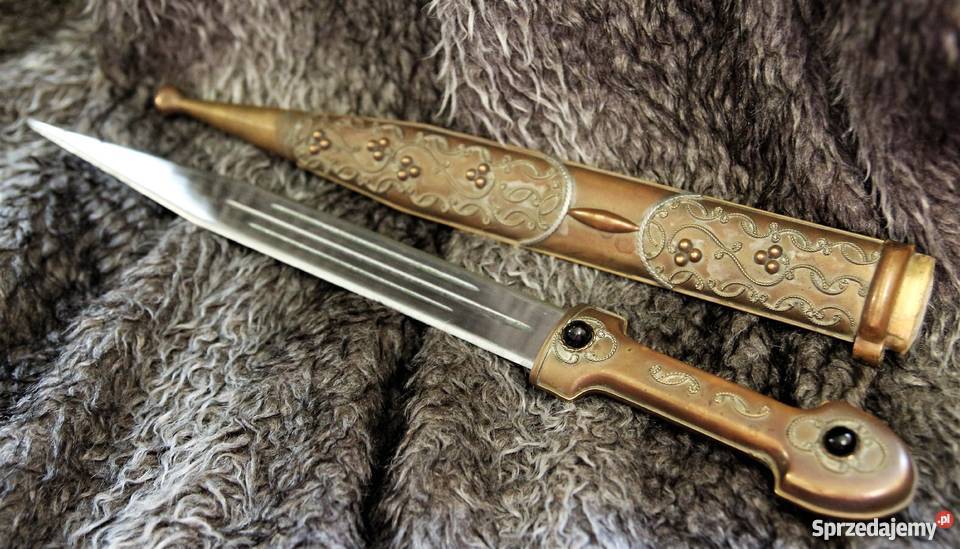 Oryginalny kindżał kamakaukaski brąz ostry Militaria Sokółka