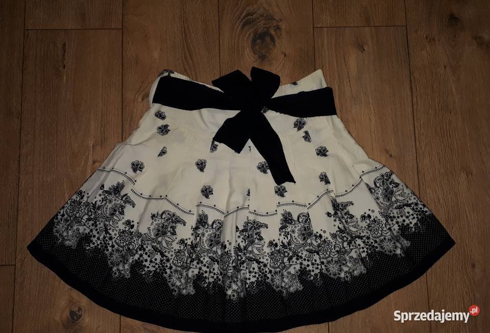 Spódnica kremowa czarna 36 Rozkloszowana  Warszawa