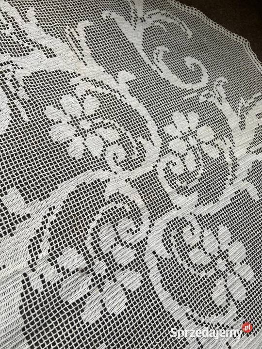 obrus szydełkowy ręcznie robiony wzory kwiatowe Zabrze