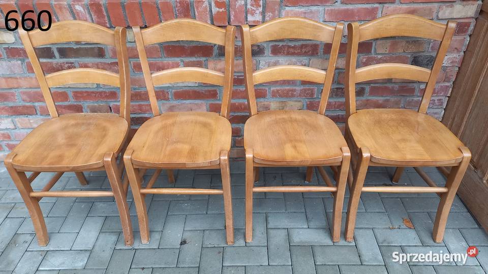 Krzesła dębowe drewniane 4 rustykalne twarde Meble Gawroniec