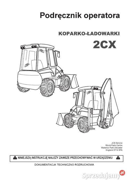 DTR 2CX instrukcja obsługi operatora JCB Szamotuły