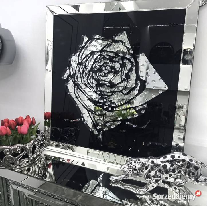 Nowoczesny lustrzany obraz z kryształkami Nowy Sącz sprzedam