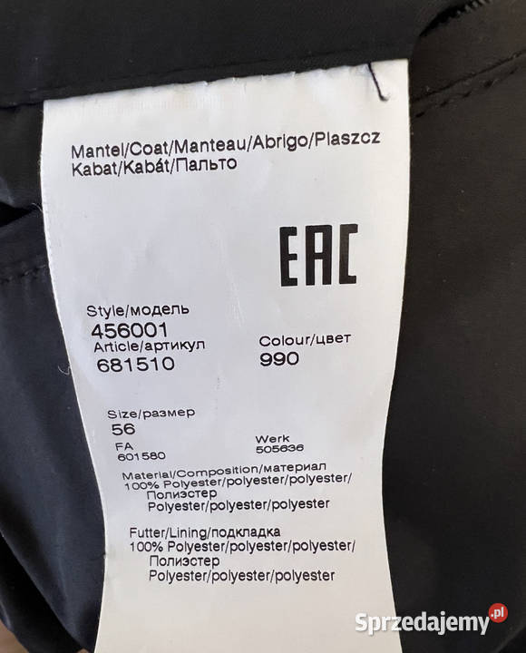 Płaszcz Lagerfeld 56 małopolskie Świątniki Górne