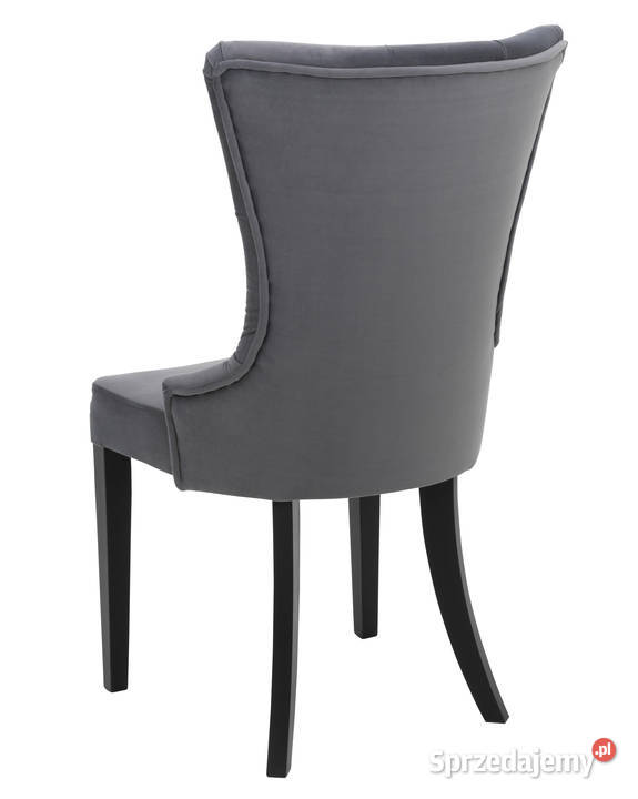 Pikowane krzesło w stylu glamour szare VELVET