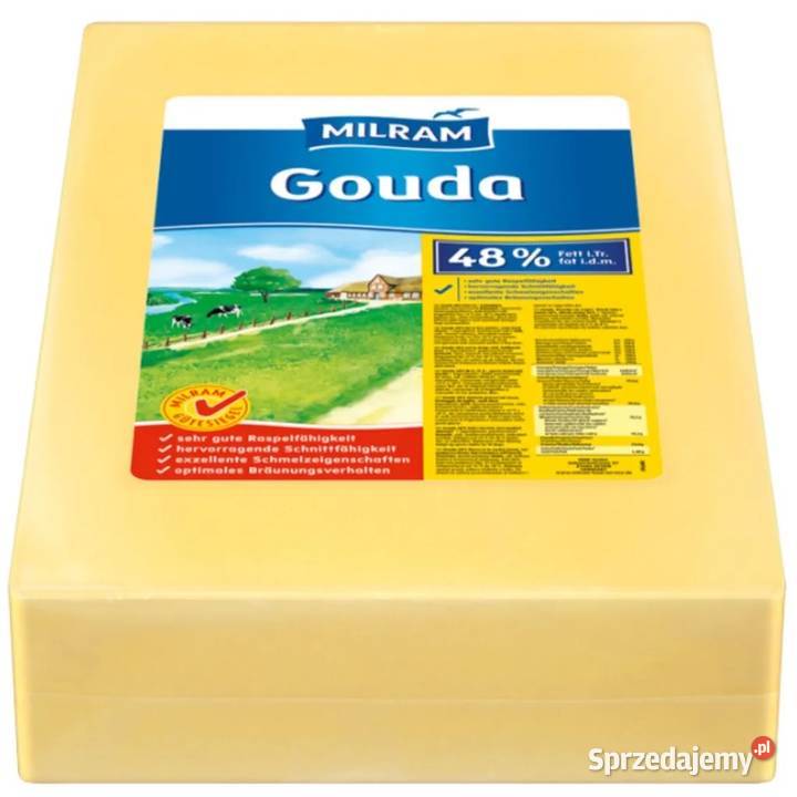 Ser do pizzy Gouda 48 tłuszczu w suchej masie Świdnica sprzedam