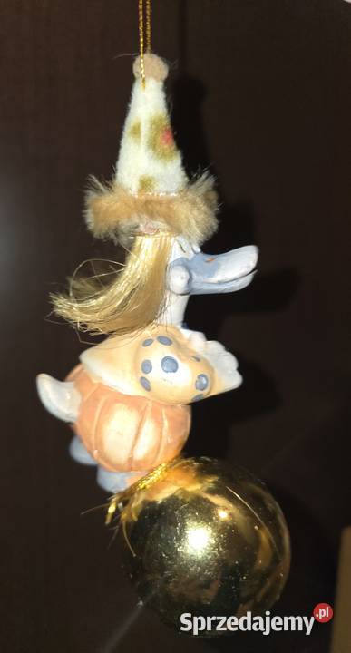 Figurka kaczor z bombką ozdoba na choinkę żółty Sosnowiec