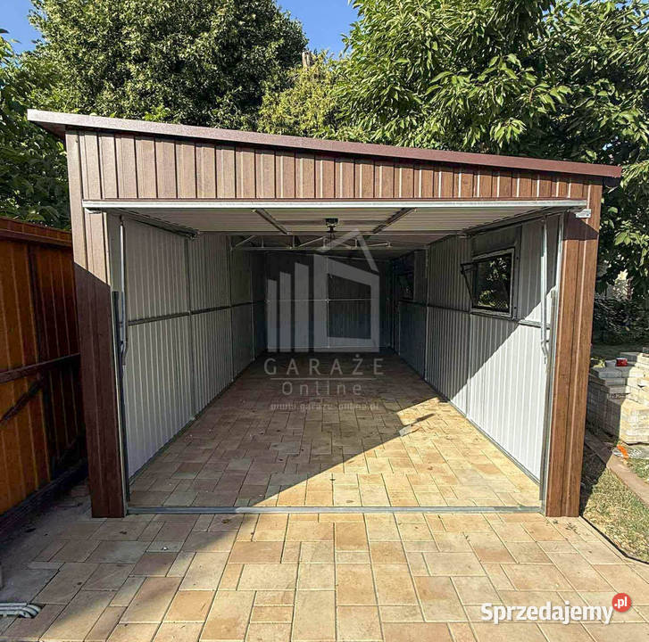 Garaż blaszany 35x8m brama uchylna drzwi 2x okno blacha Kielce