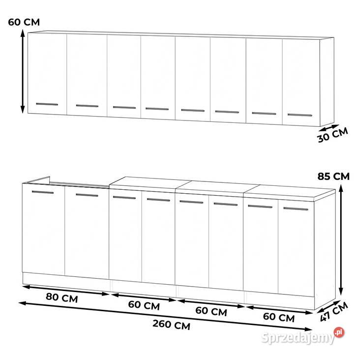 Meble Kuchenne Białe Z Drewnem Vero 26m Zestaw 47cm Elbląg sprzedam
