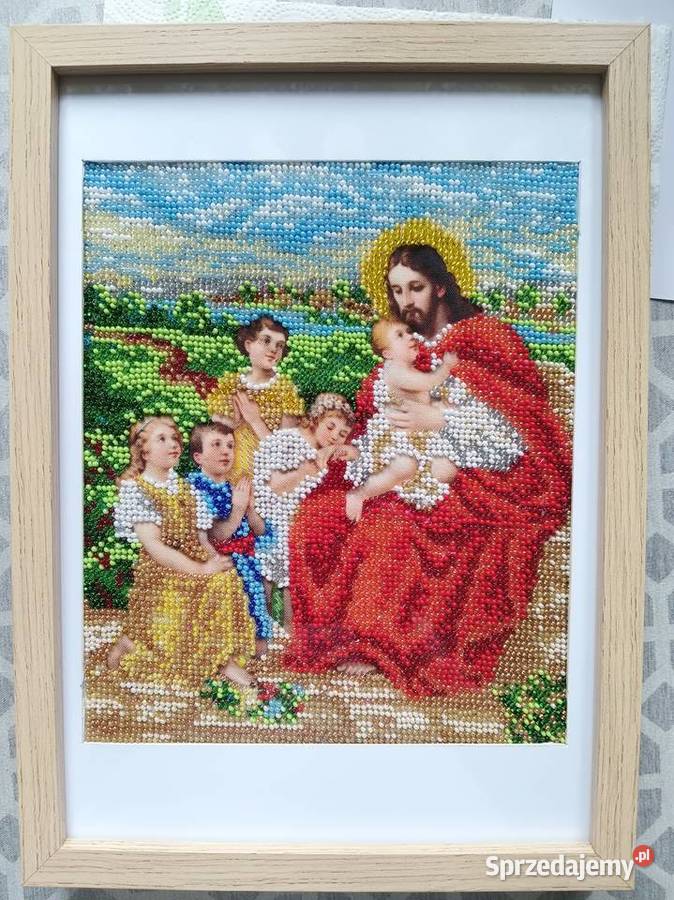 Obraz z koralików "Pan Jezus i dzieci"