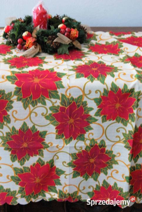 Kwadratowy obrus świąteczny gwiazda betlejemska lubelskie Lublin