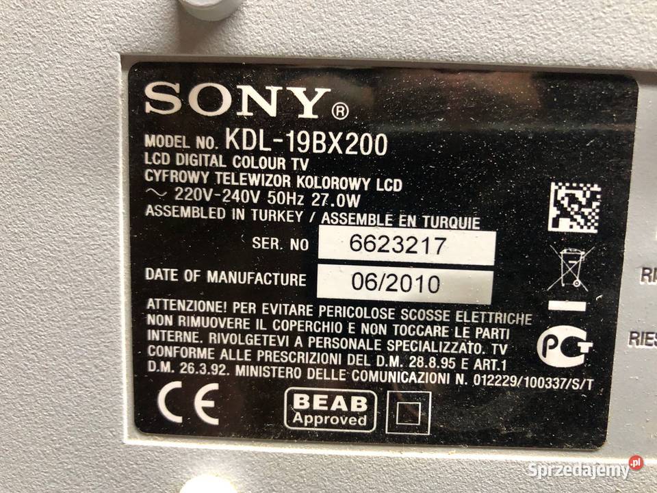 Telewizor LCD Sony Bravia KDL19BX200 Andrespol