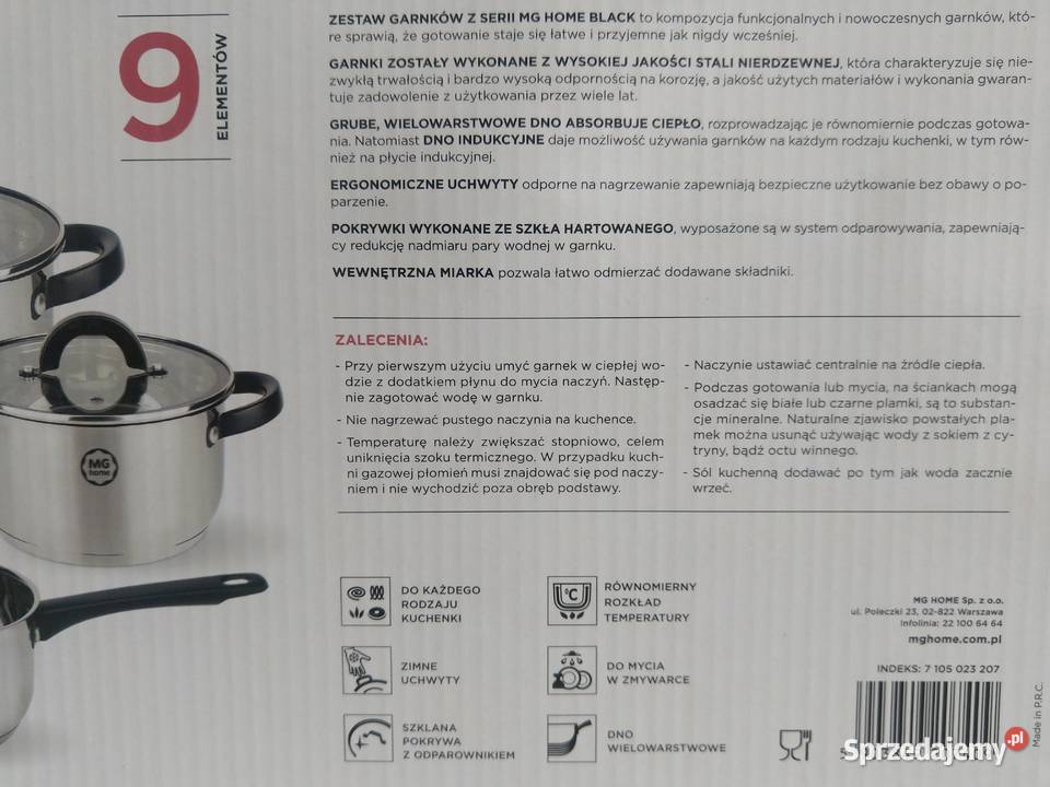 NAJTANIEJ Zestaw Garnków 9el Garnki Pokrywki Zabrze sprzedam