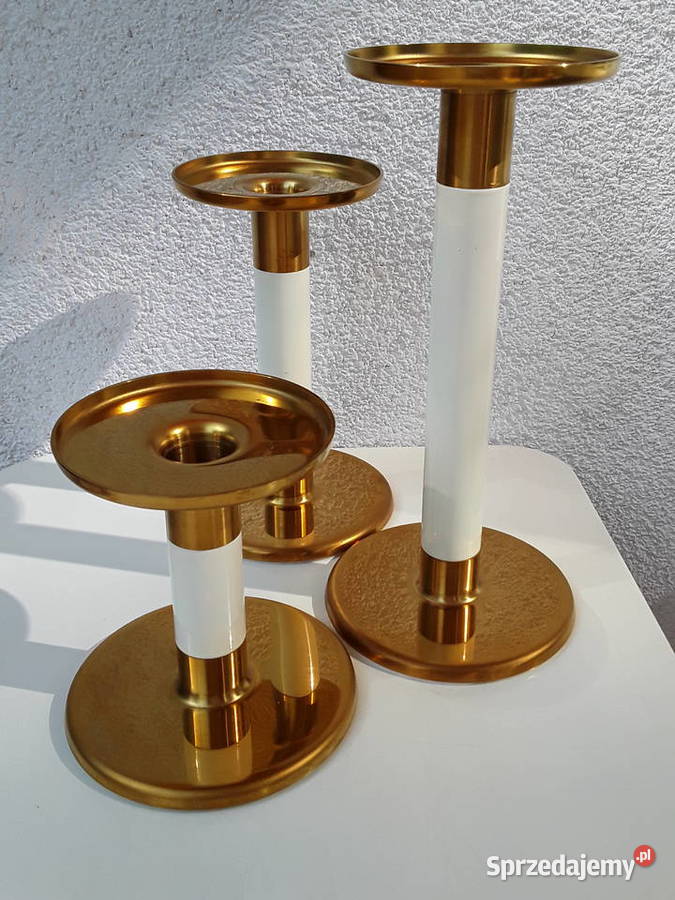 Zestaw 3 bliźniaczych świeczników o różnej Warszawa