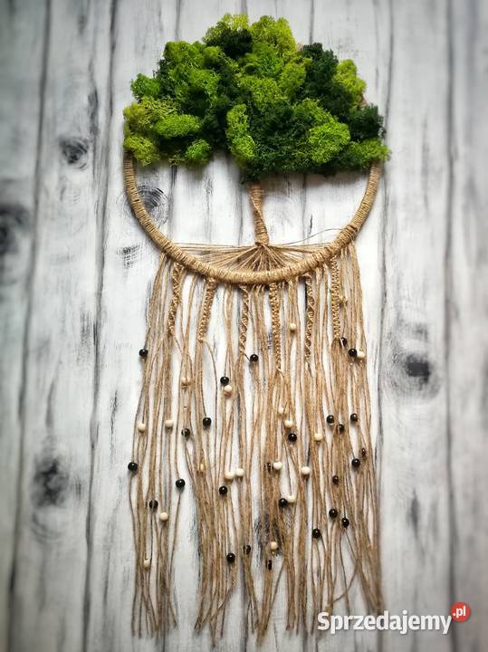 Makramowe drzewo z chrobotkiem łapacz snów