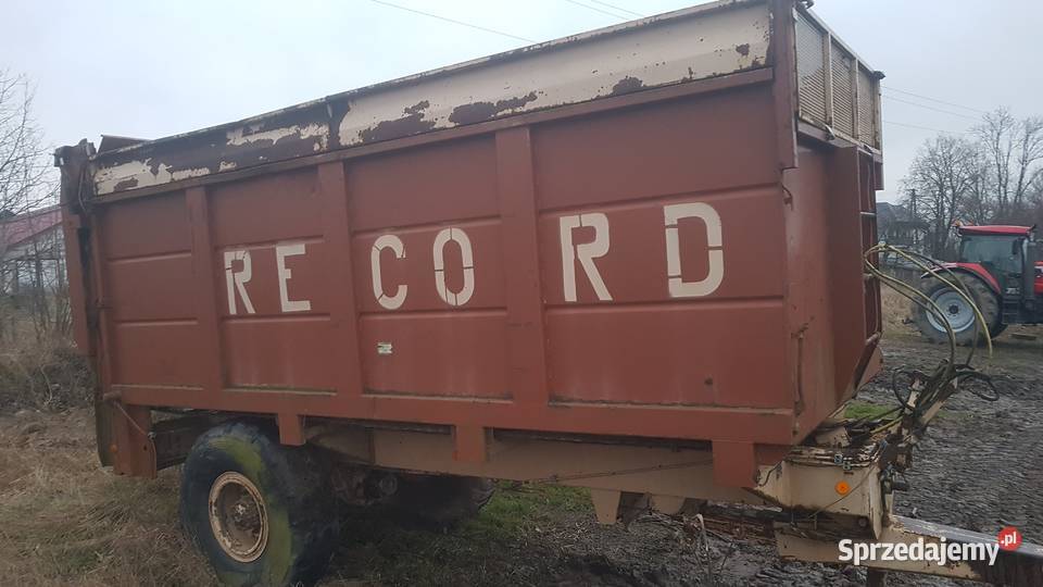 Przyczepa rozrzutnik do kukurydzy trawy Record nieuszkodzony Białystok sprzedam