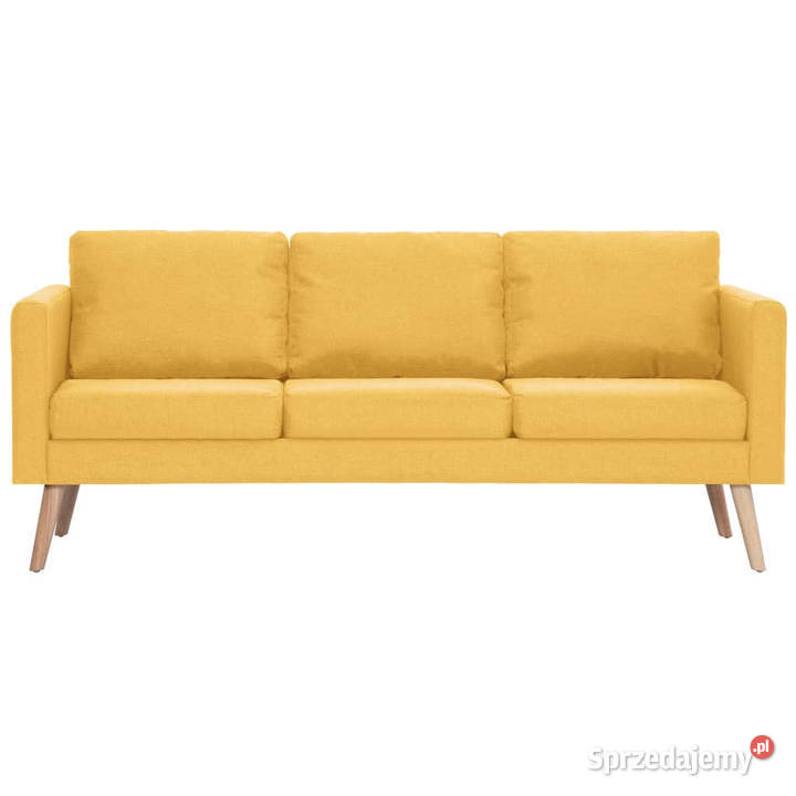 Sofa 3osobowa tapicerowana tkaniną żółta Warszawa