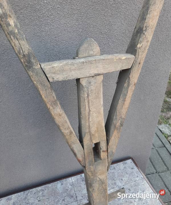 Stara drewniana rękojeść narzędzia rolniczego pomorskie Tczew