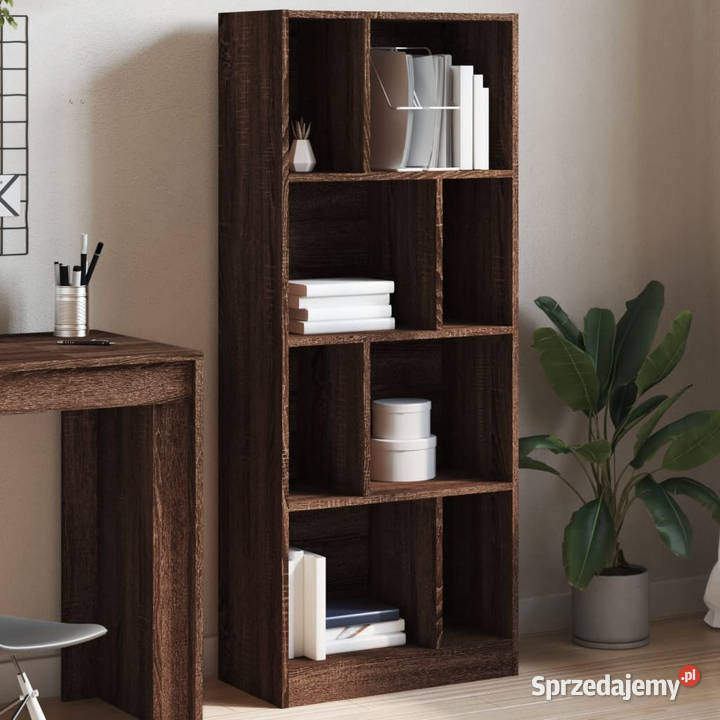 Regał brązowy dąb 57x285x141 materiał Warszawa sprzedam