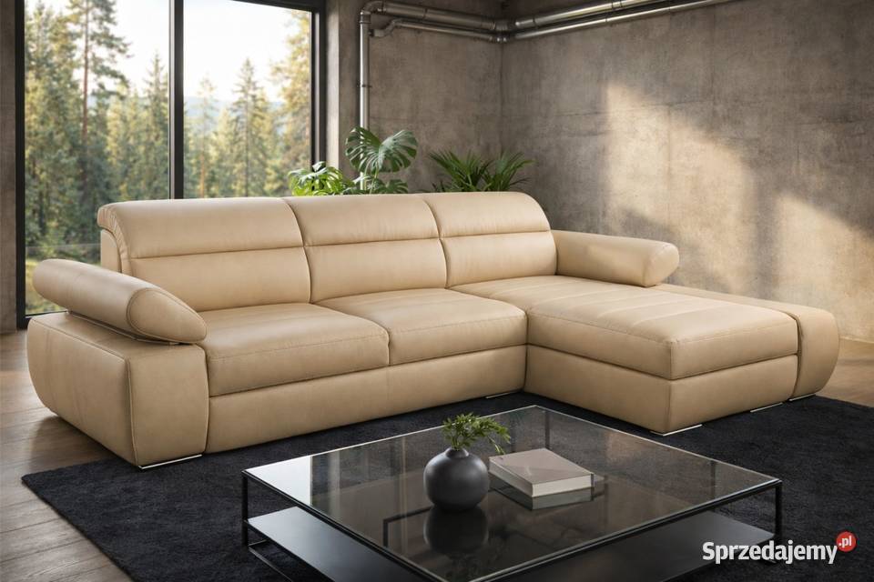 Narożnik Panama 100 skóra spanie pojemnik śląskie