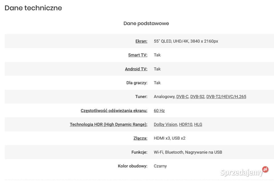 Televizor Hitachi QLED 55HAQ6360 55 QLED 4K Wrocław