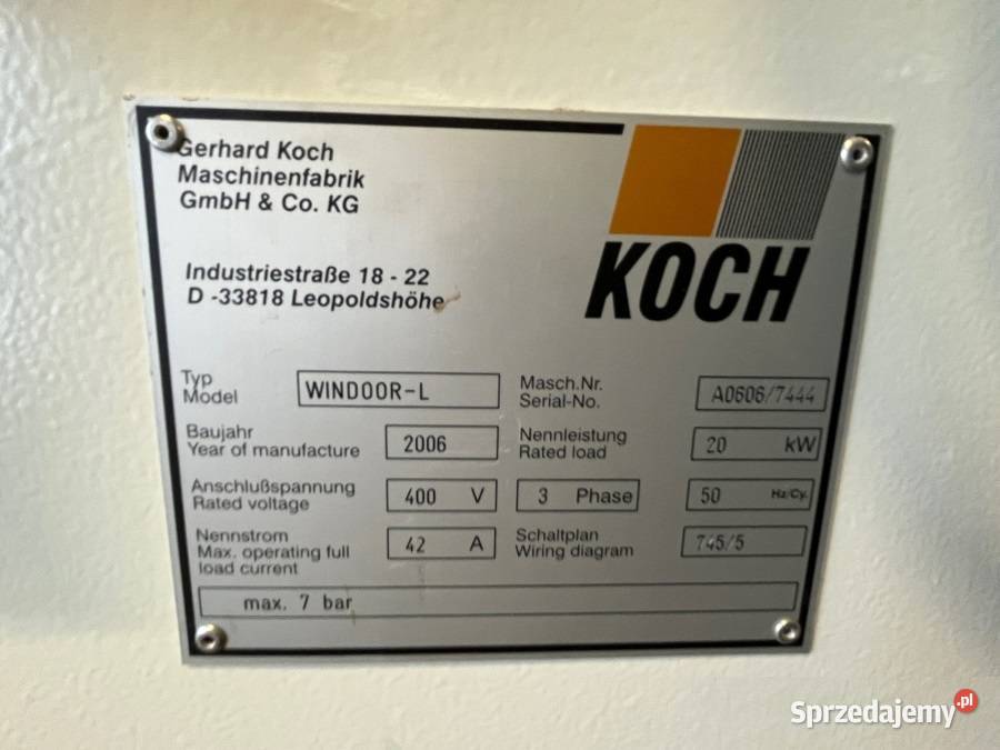 KOCH WINDOORL Centrum do wierceniafrezowania i Wrocław
