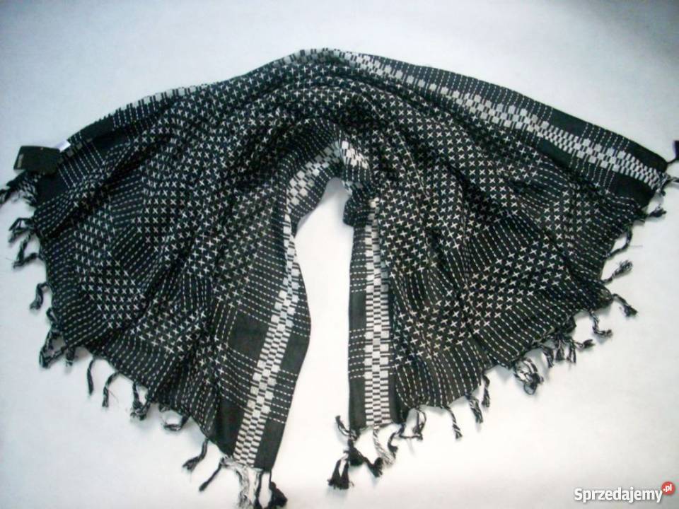 YORKER Chusta Szal Czarno Biała NOWA Trendy Dodatki Nowy Sącz