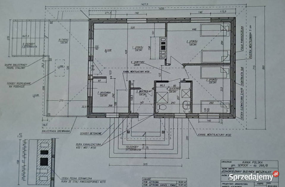 Dom drewniany z działką 1200m2 mazowieckie Kania Polska sprzedam