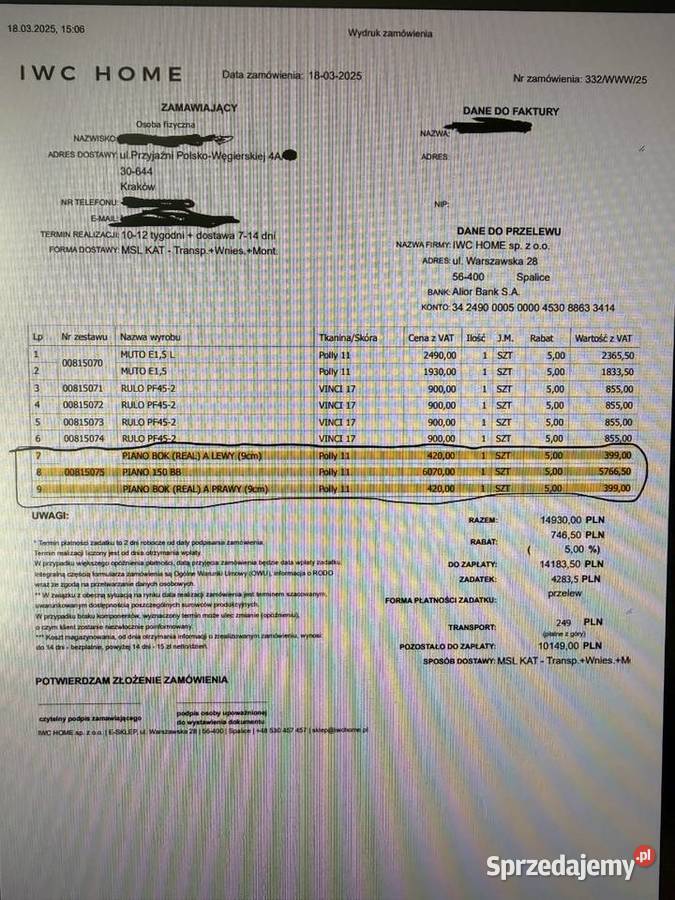 Kanapa IWC HOME Piano 5500 złotych