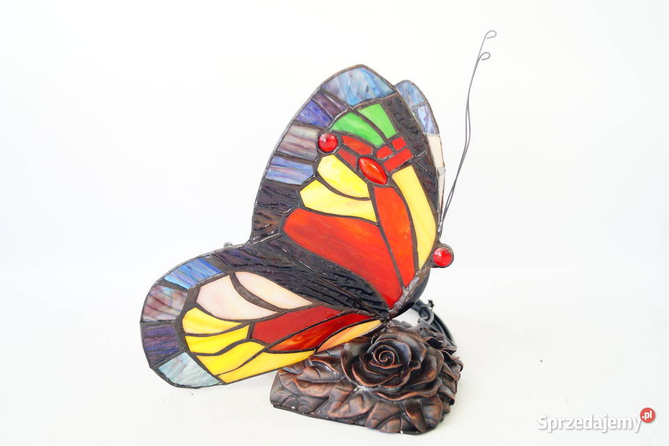 Lampka witrażowa styl Tiffany witraż MOTYL Gizałki