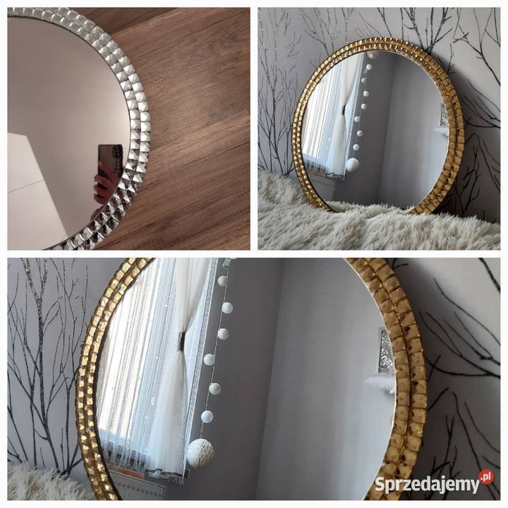 LUSTRO okrągłe glamour kryształki 50 60 70 Przemyśl