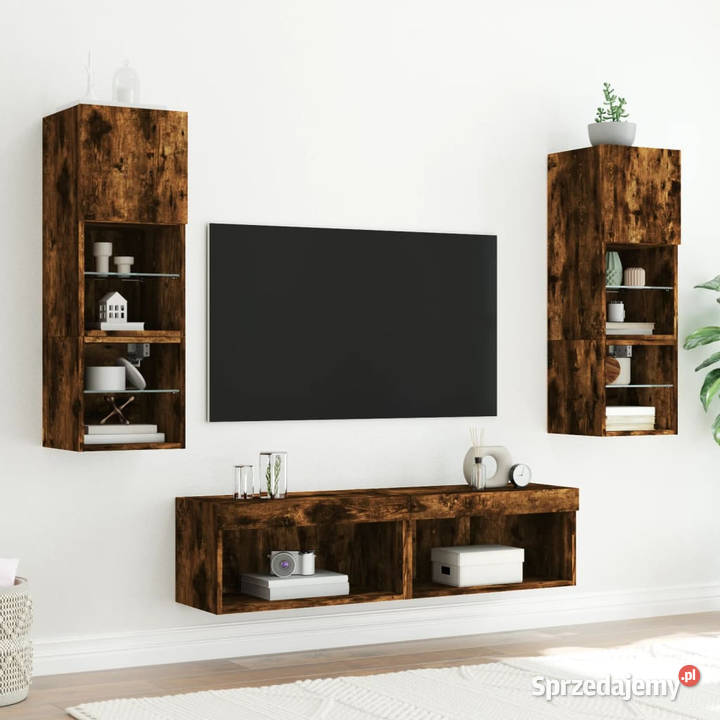 Szafki pod TV z LED 2 przydymiony dąb 60x30x30 Warszawa sprzedam