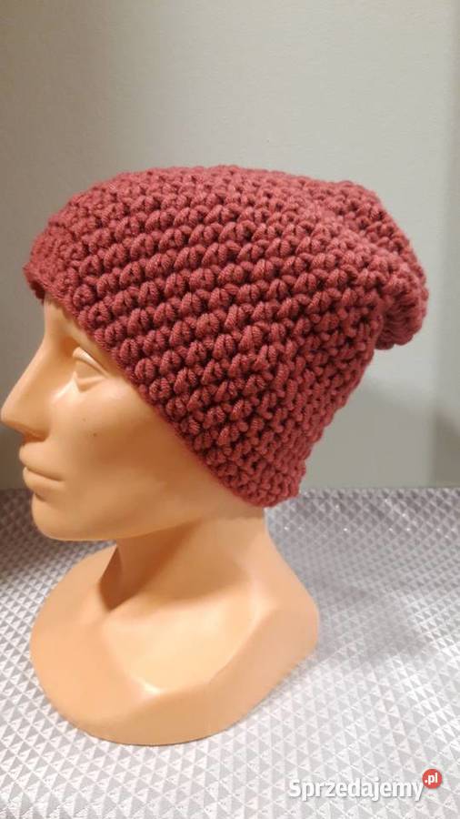 Czapka smerfetka beanie zgaszona czerwień Wrocław