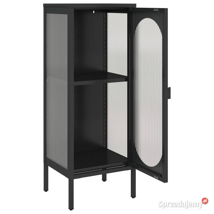 Szafka czarna 40x35x105 szkło i stal WM352999 Warszawa