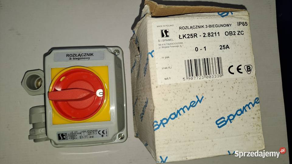 Rozłącznik 3 biegunów ŁK25R 28211 przełącznik Bełchatów