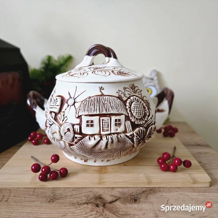 Wyjątkowy ceramiczny garnek do zapiekania 3L kujawsko-pomorskie Bydgoszcz sprzedam