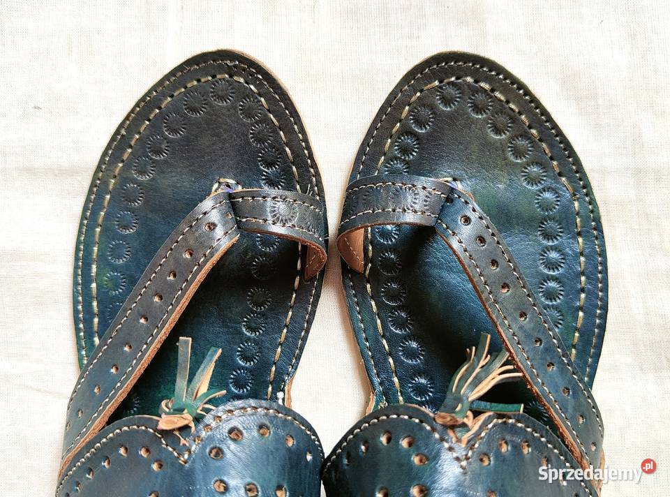 Skórzane japonki kohalpuri 38 orientalne boho Szczecin