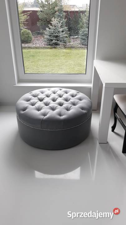 Okrągła Pufa Tapicerowana Kryształki Glamour 80 Częstochowa