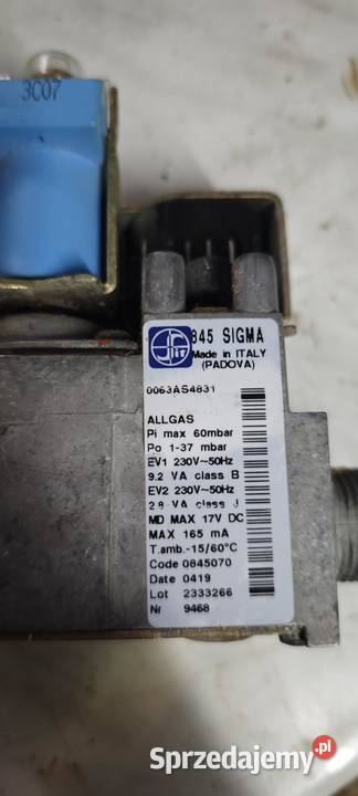zawór Gazowy SIGMA 845 wielkopolskie Poznań sprzedam