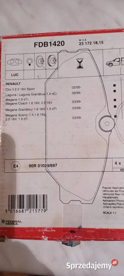 Klocki Ferodo FDB1420 CLIO MEGANE Klocki hamulcowe Raszyn sprzedam
