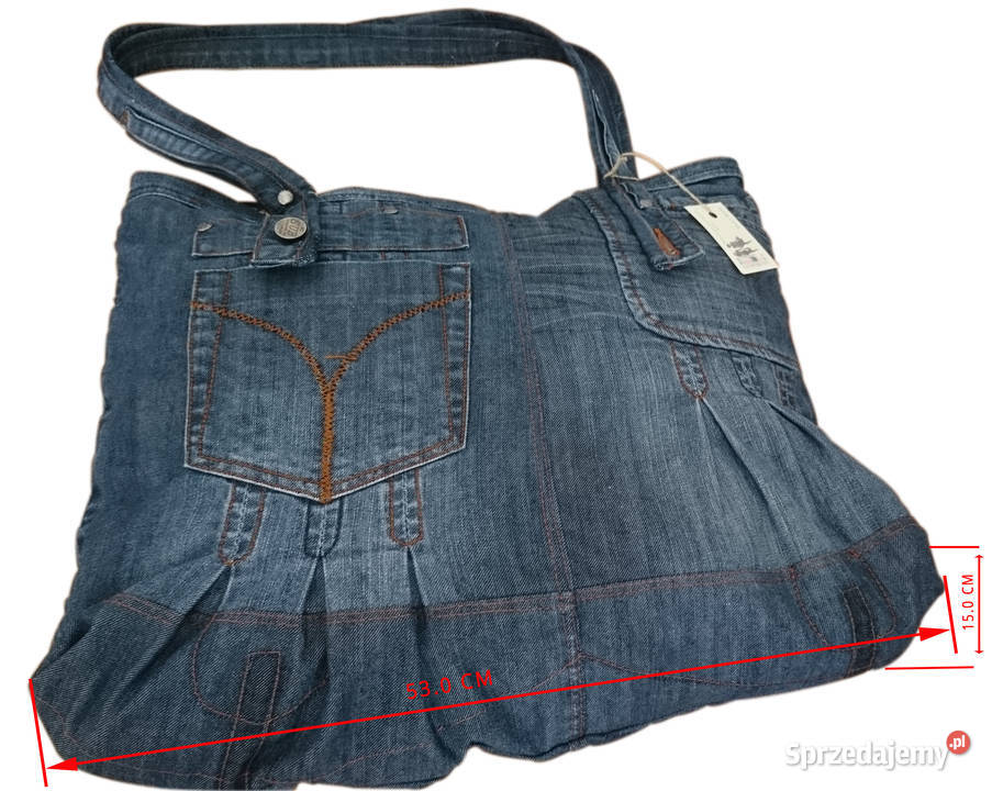 Torba Worek z bufką jeans nowe Hand Made Na ramię  sprzedam