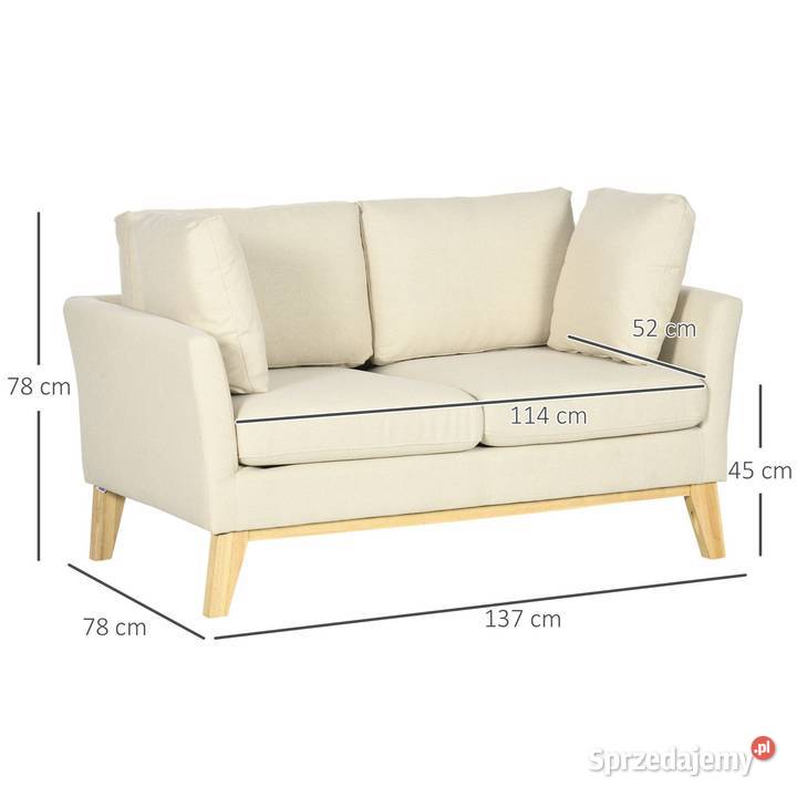 Dwuosobowa Sofa beżowa wygodna designerska Jaworzno