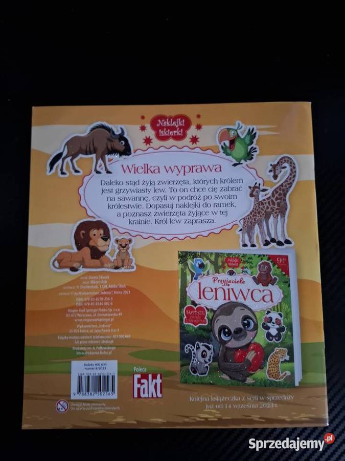 Słodkie naklejki z brokatem Na sawannie Warszawa sprzedam