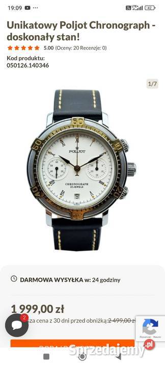 Unikatowy Zegarek Poliot Chronograf Kirowski Biłgoraj sprzedam